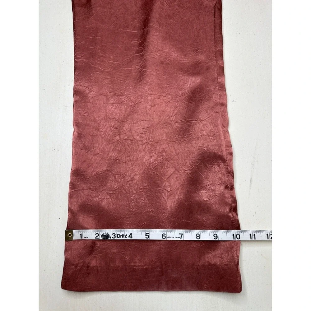 Lulus Rusty Rose Crinkle Satin Tie Front Jumpsuit‎ Size Medium Fully Lined